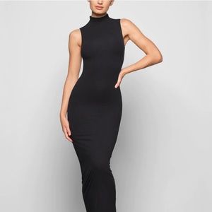 Brand New Skims Black Mock Neck Sleeveless Fits Everyone Dress xs